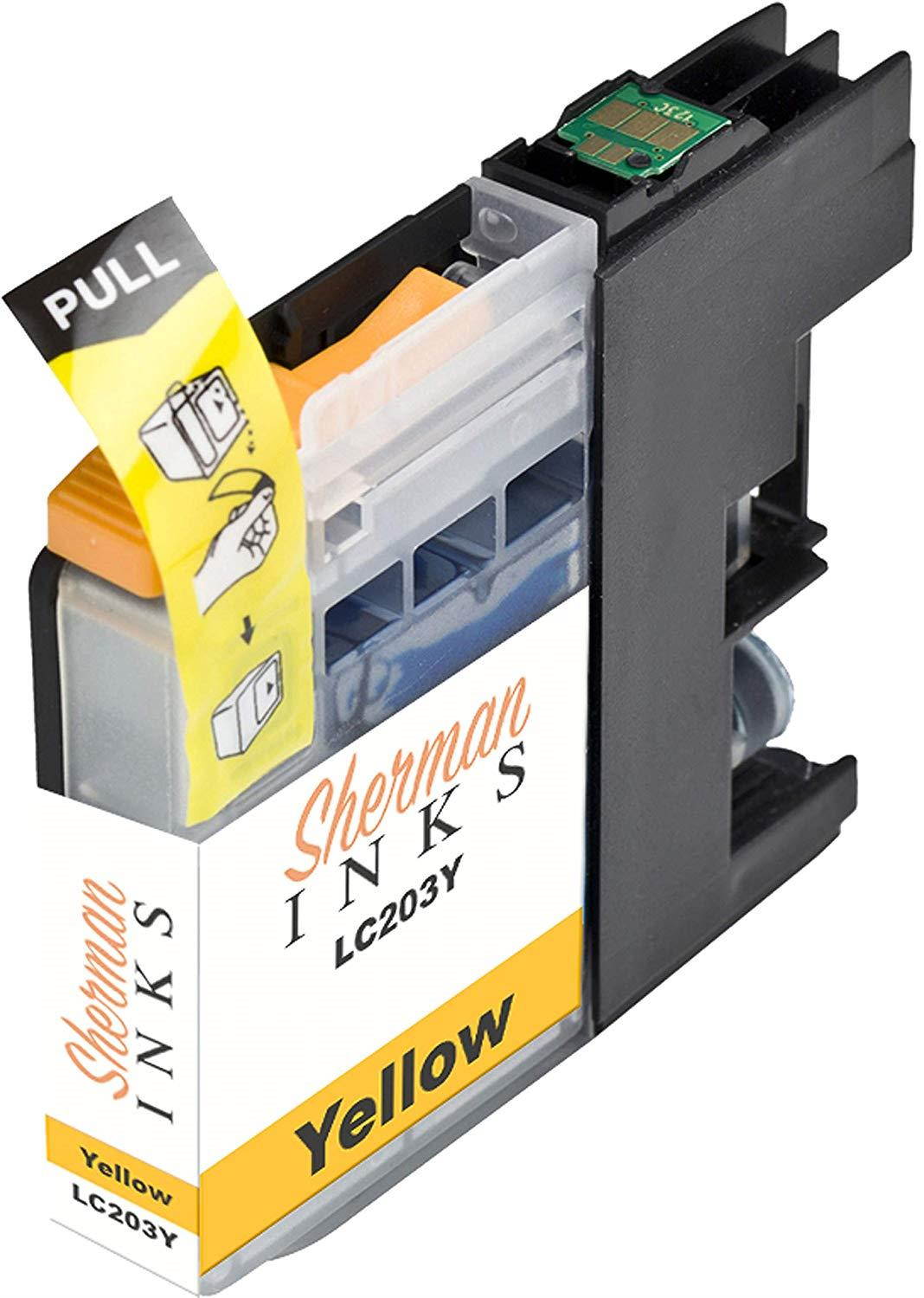 Sherman Replacement Ink Cartridge 4 Pack LC203 for Printer: Brother MFC-J4320DW MFC-J4420DW MFC-J460DW MFC-J4620DW MFC-J480DW MFC-J485DW MFC-J5520DW MFC-J5620DW MFC-J5720DW MFC-J680DW MFC-J880DW MFC-