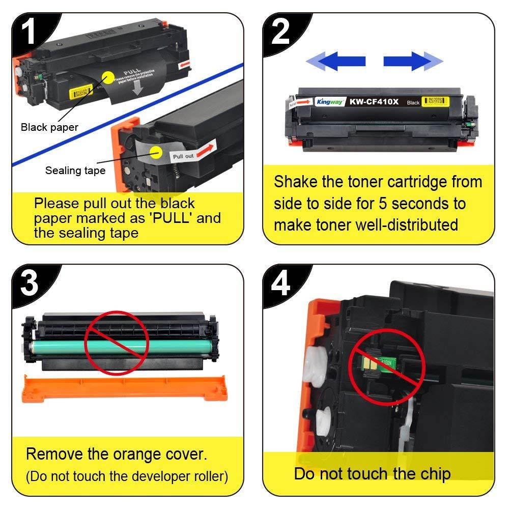 Kingway Compatible Toner Cartridge Replacement for 410A CF410A 410X CF410X Work with Laserjet Pro MFP M477fdw M477fnw M477fdn Pro M452dw 452dn 452nw M377dw 1 Pack