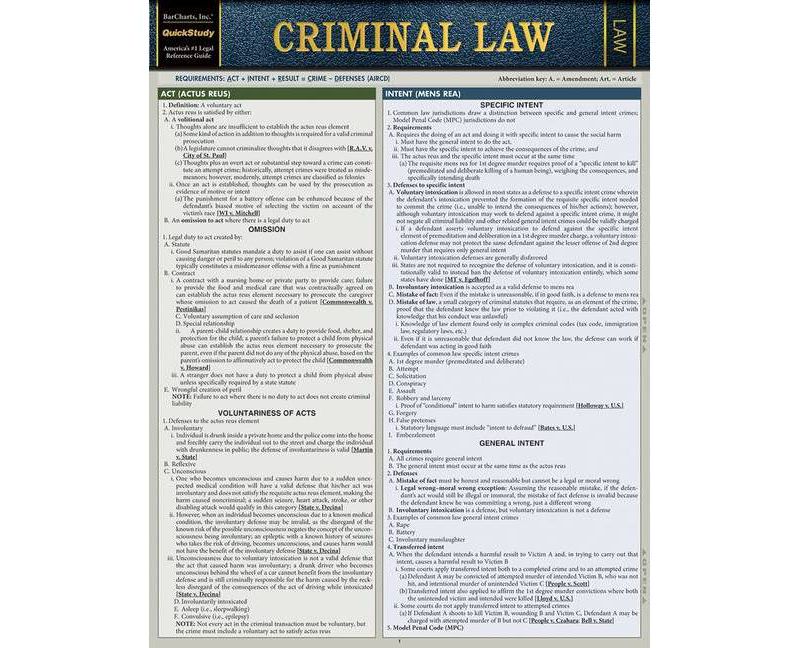 Criminal Law - by  Barcharts Inc (Poster)
