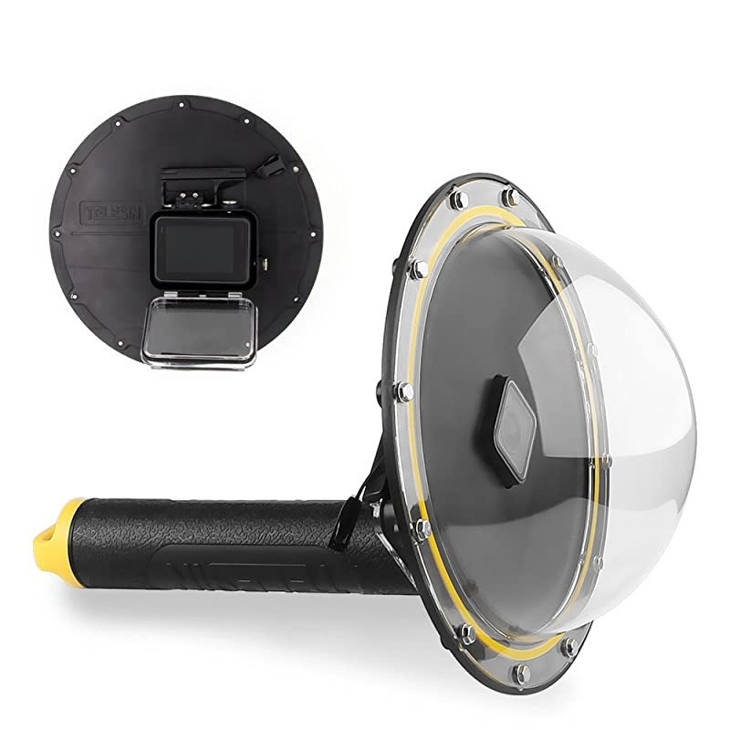 6''Dome Port Camera Lens Transparent Cover for GoPro Hero 7 Black, Hero 6 Hero 5 Black Hero 2018, with Waterproof Housing Case Pistol Trigger Floating Hand Grip, Underwater Diving Accessories