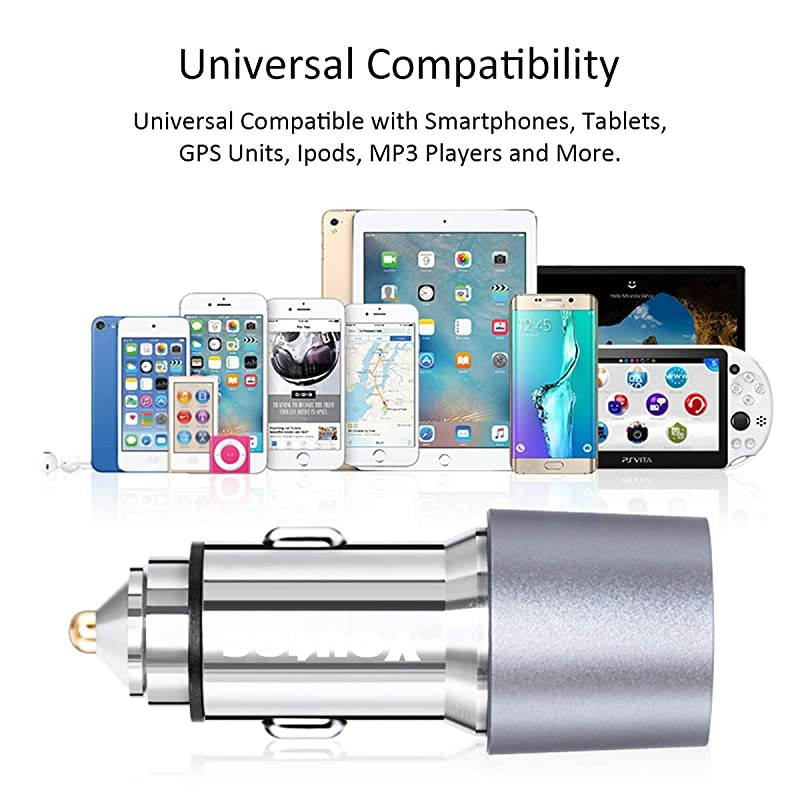 Car Charger Dual Port 36W USB Fast Car Charger Adapter QC 30 Metal Car Charger Compatible with iPhone XSMaxXRX88 Plus Samsung Note9Note8 S9S9+S8S7 iPad ProAir 2 Mini and More