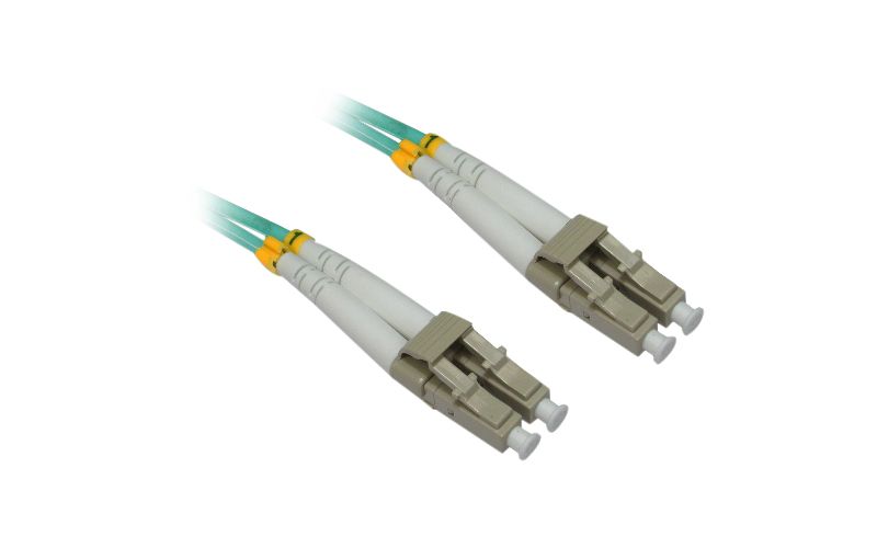 4XEM 9M AQUA Multimode LC To LC 50/125 Duplex Fiber Optic Patch Cable - Fiber Optic for Network Device - 29.53 ft - 2 x LC Male Network