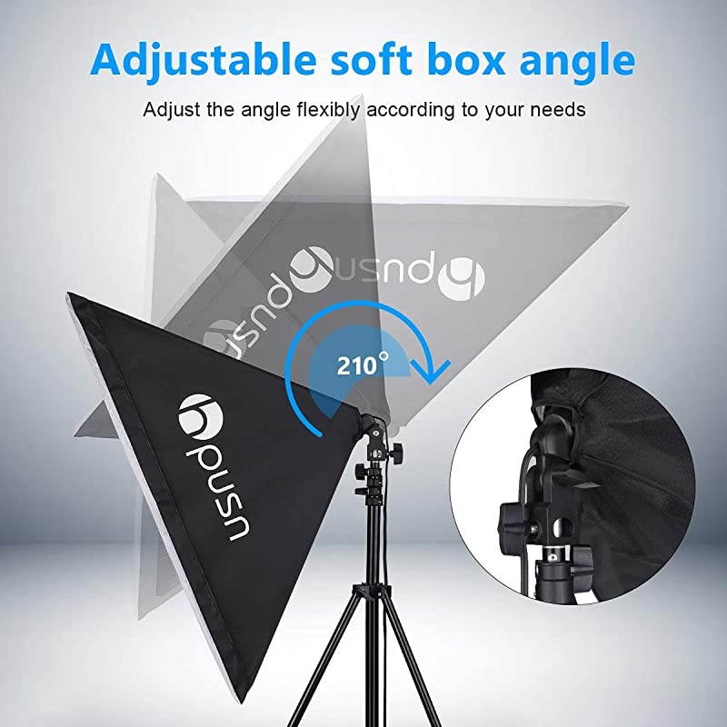 Softbox Lighting Kit Professional Studio Photography Equipment Continuous Lighting with 85W 5400K E27 Socket and 2 Reflectors 50 x 70 cm and 2 Bulbs for Portrait Product Fashion Photography