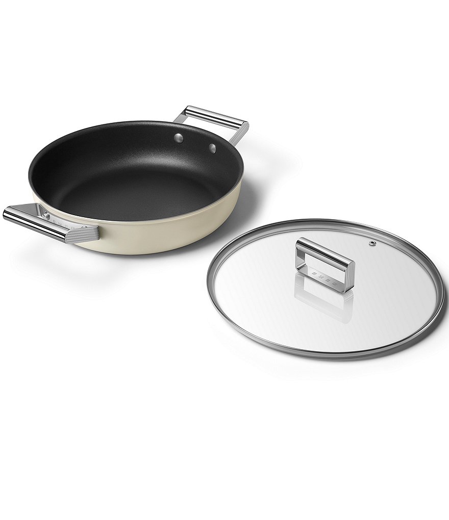 Smeg 50's Retro Style Nonstick 4-Quart Covered Saute and Brasier Pan