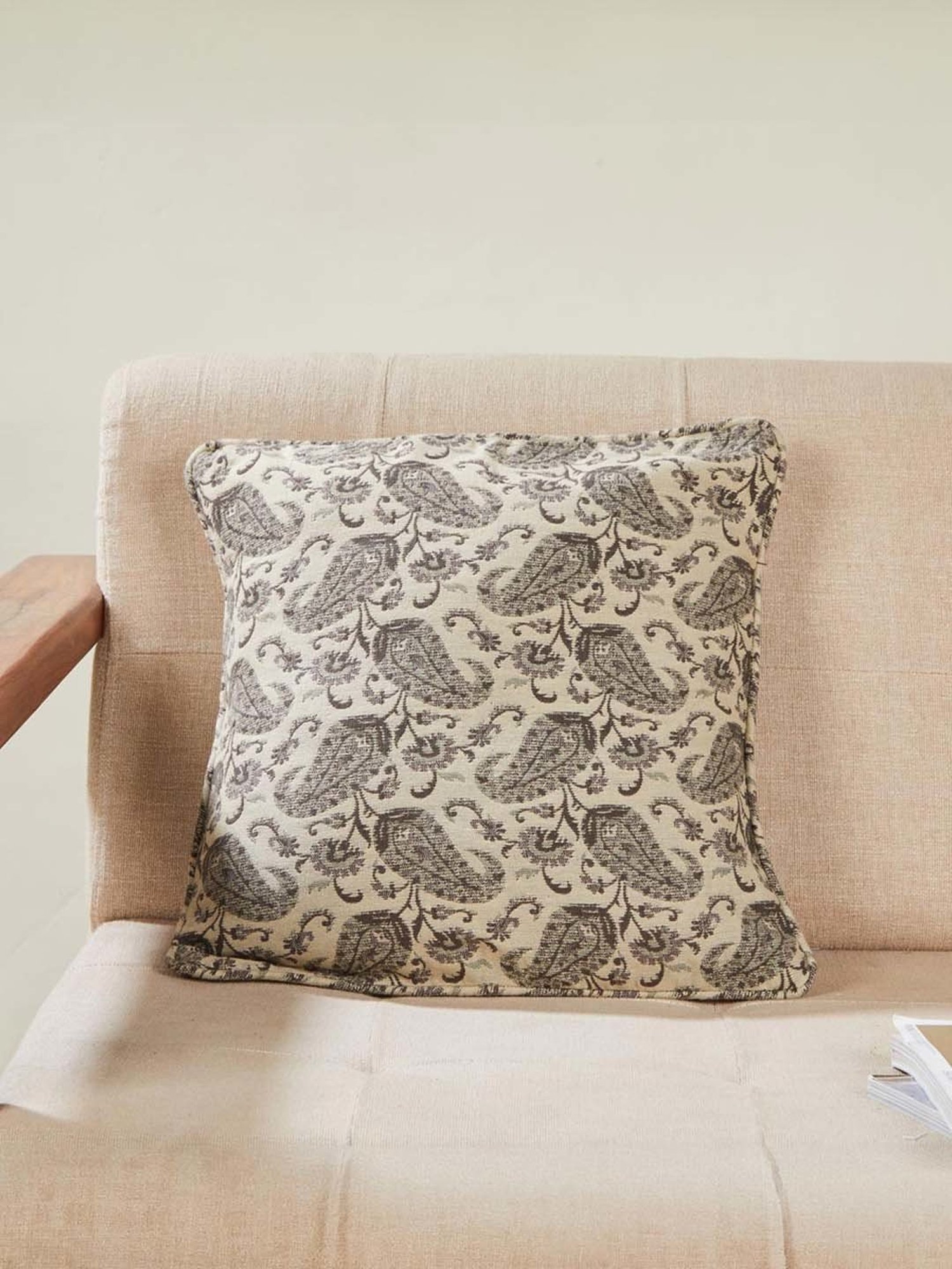 Fabindia Jaisalmer Grey Cotton Cushion Cover