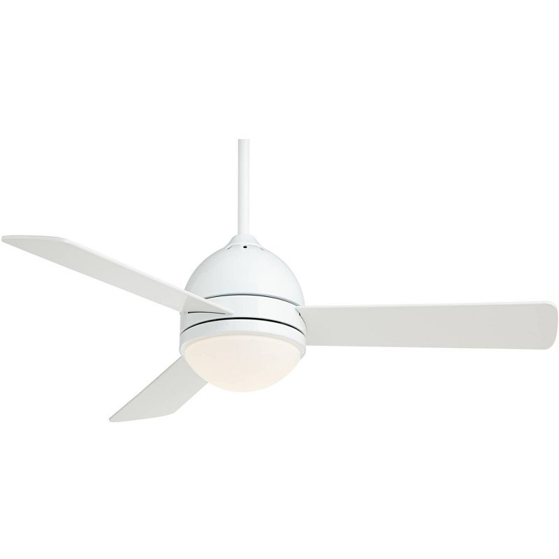 44" Casa Vieja Modern Ceiling Fan with Light LED Dimmable Remote Control White Opal Frosted Glass for Living Room Kitchen Bedroom