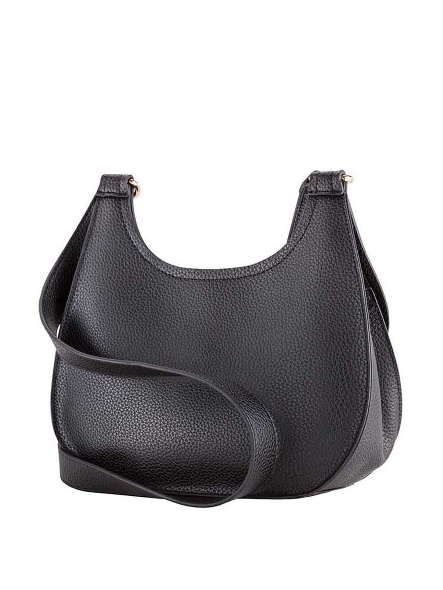 CARPISA Wish Black Solid Medium Sling Handbag