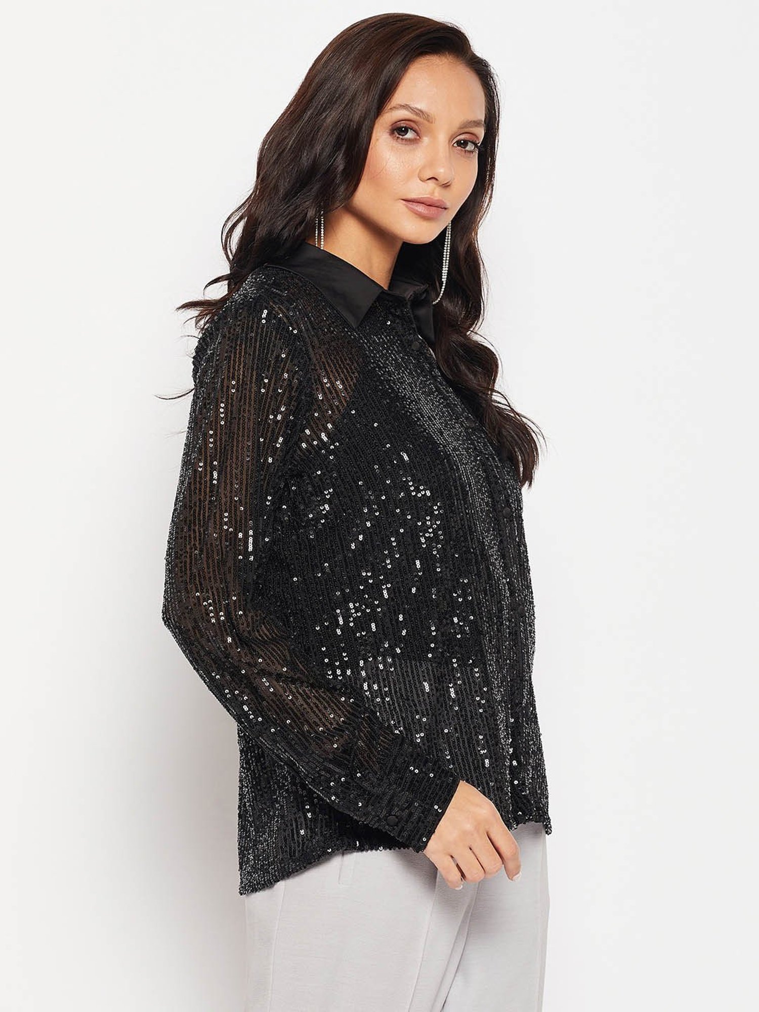 Camla by MADAME Black Embellished Shirt