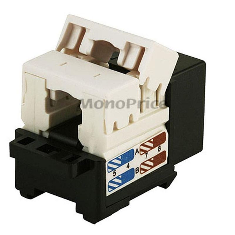 Monoprice Cat6 Punch Down Keystone Jack - Black, High Speed, Easy To Use, Modular RJ45 Keystone Jack, 110 Type IDC