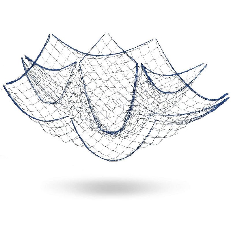 Bright Creations Decorative Fishing Net for Home or Beach Party (79 x 39 In, Blue, 2 Pack)