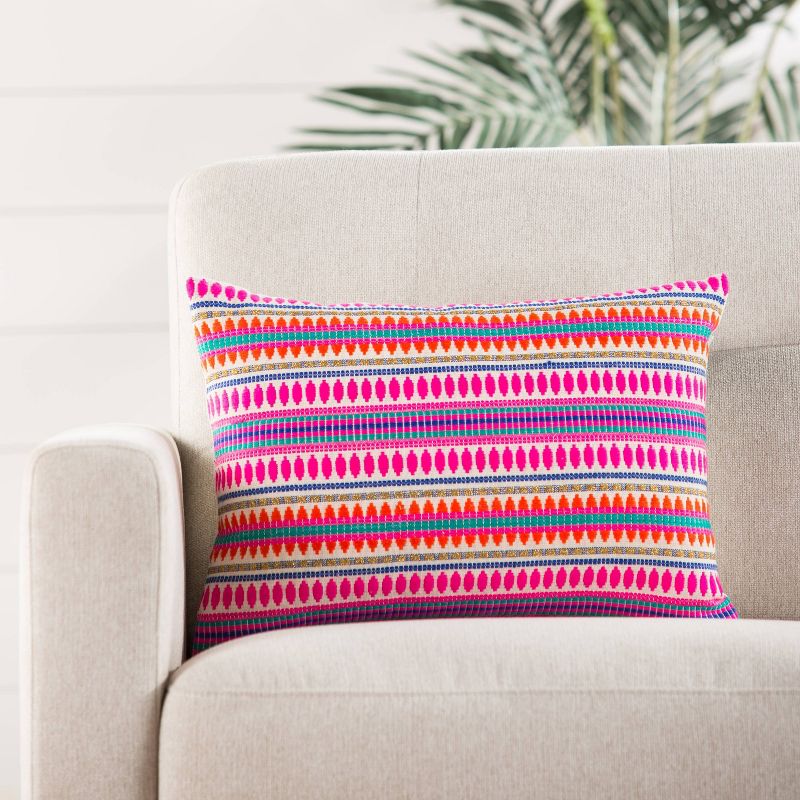 14&#34;x20&#34; Cante Striped Lumbar Pillow Pink - Jaipur Living