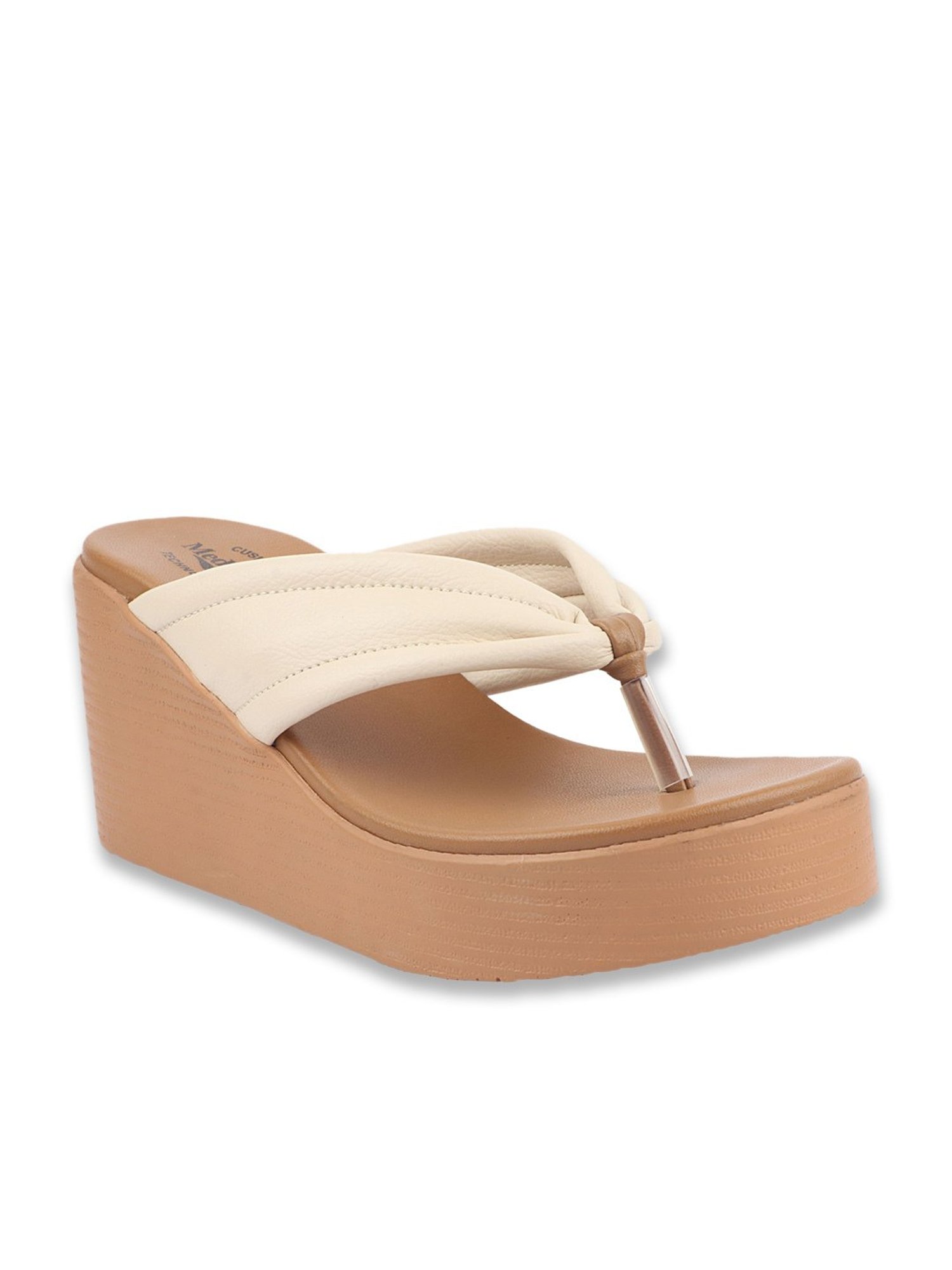 MediFeet Women's Beige Thong Wedges