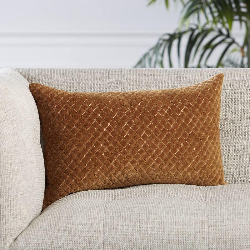 13&#34;x21&#34; Oversize Rawlings Trellis Poly Filled Lumbar Throw Pillow Brown - Jaipur Living
