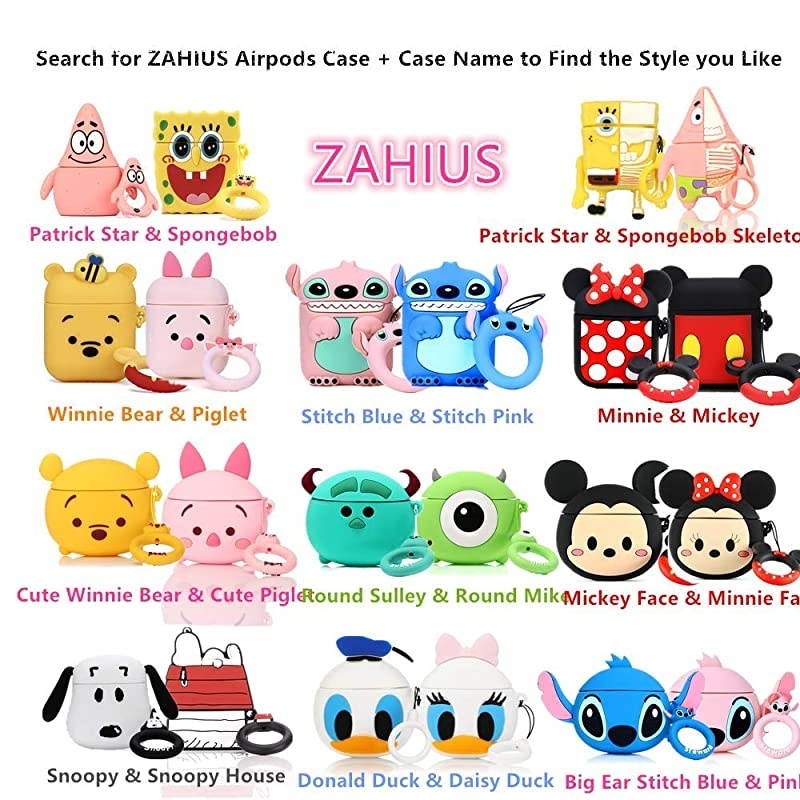 Airpods Silicone Case Cool Cover Compatible for Apple Airpods 1&2 [Cartoon Series][Designed for Kids Girl and Boys] (Angel)