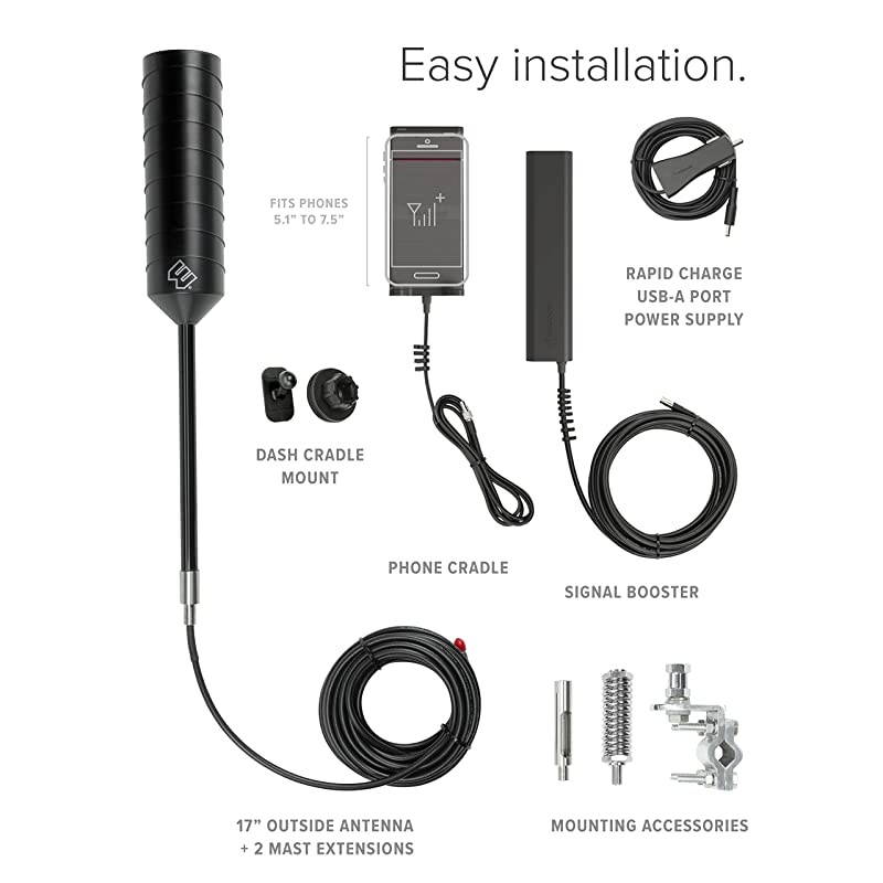 Drive Sleek OTR (470235) Truck Cell Phone Signal Booster | U.S. Company | All U.S. Carriers - Verizon, AT&T, T-Mobile, Sprint & More | FCC Approved