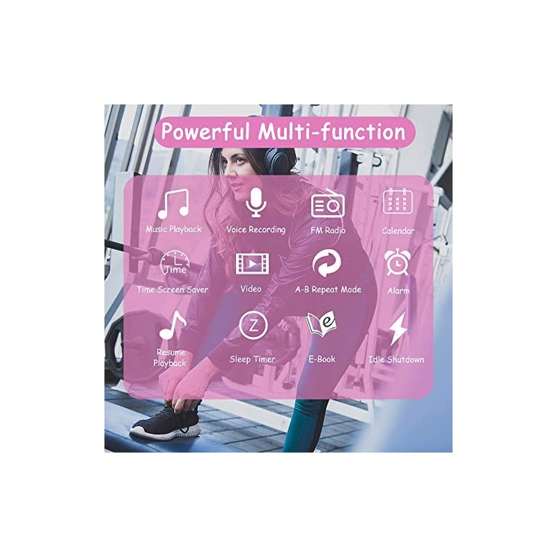 Bluetooth Music Player - Portable 32gb MP3 Player with Bluetooth, FM Radio, Ideal for Sports| Running | Hiking (Headphone & Waterproof Armband Included)