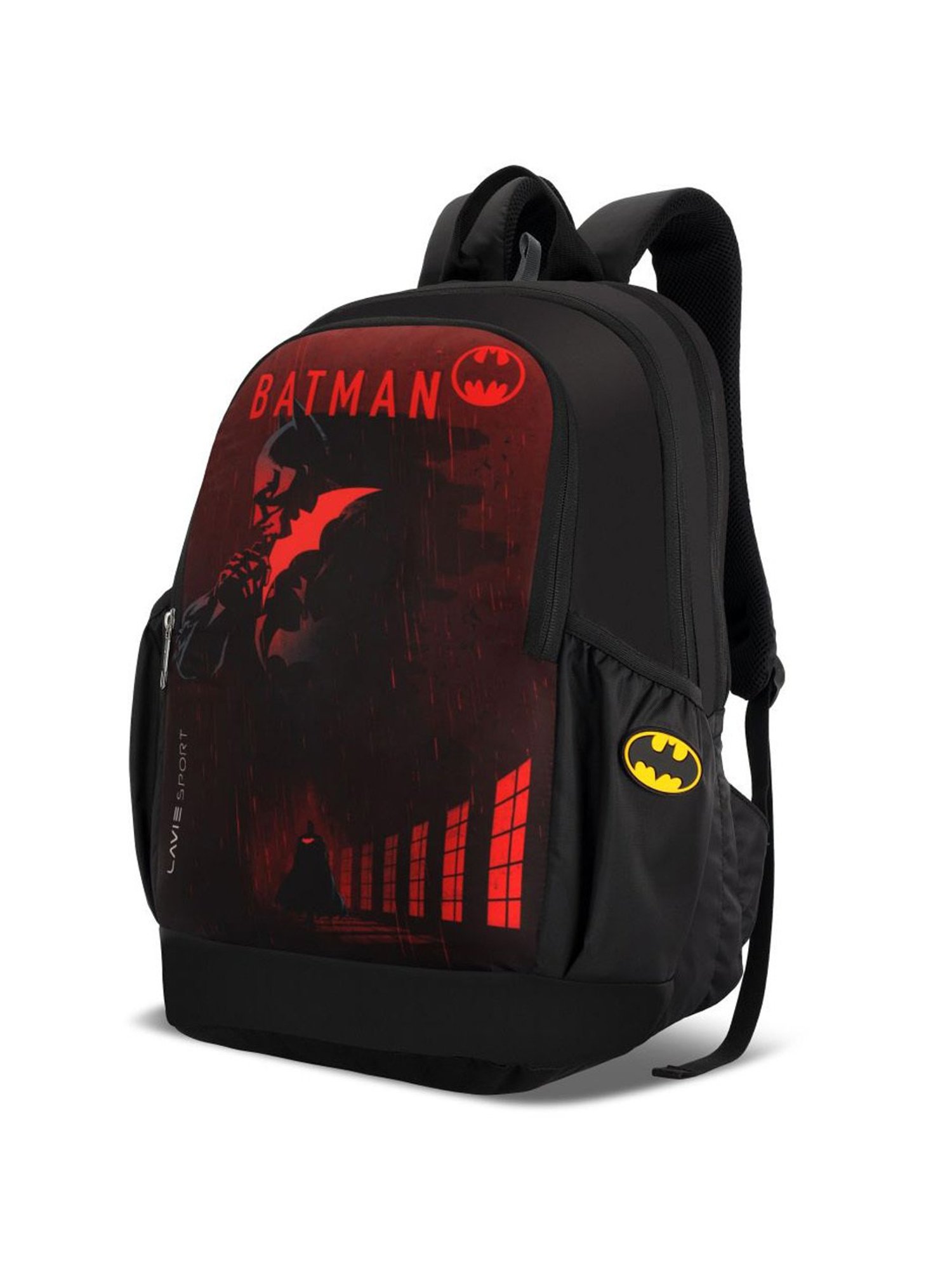 Lavie Sport Batman Black & Red Polyester Printed Laptop Backpack - 33 Ltrs