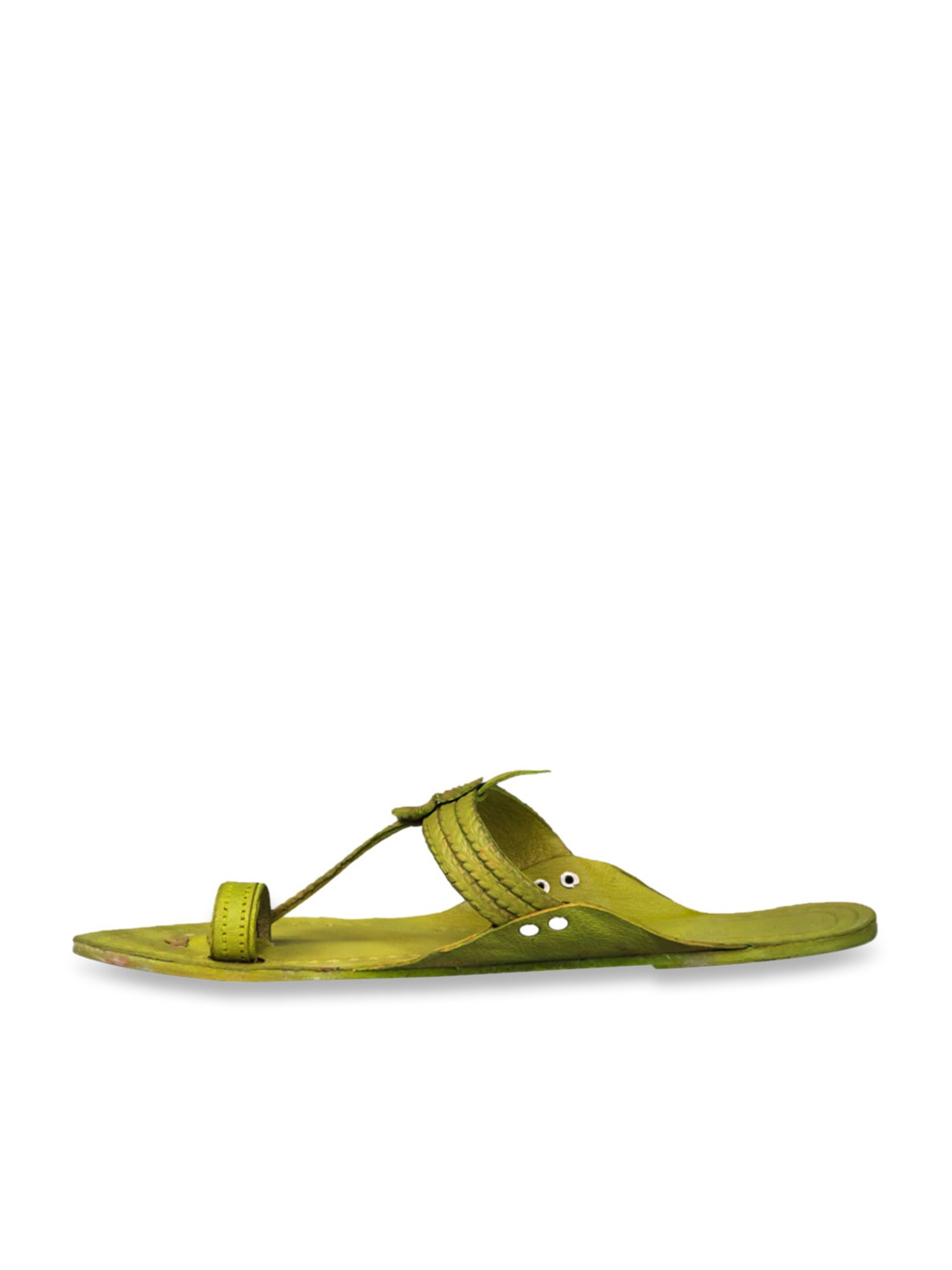 Kalapuri Women's Forest Green Kolhapuri Sandals