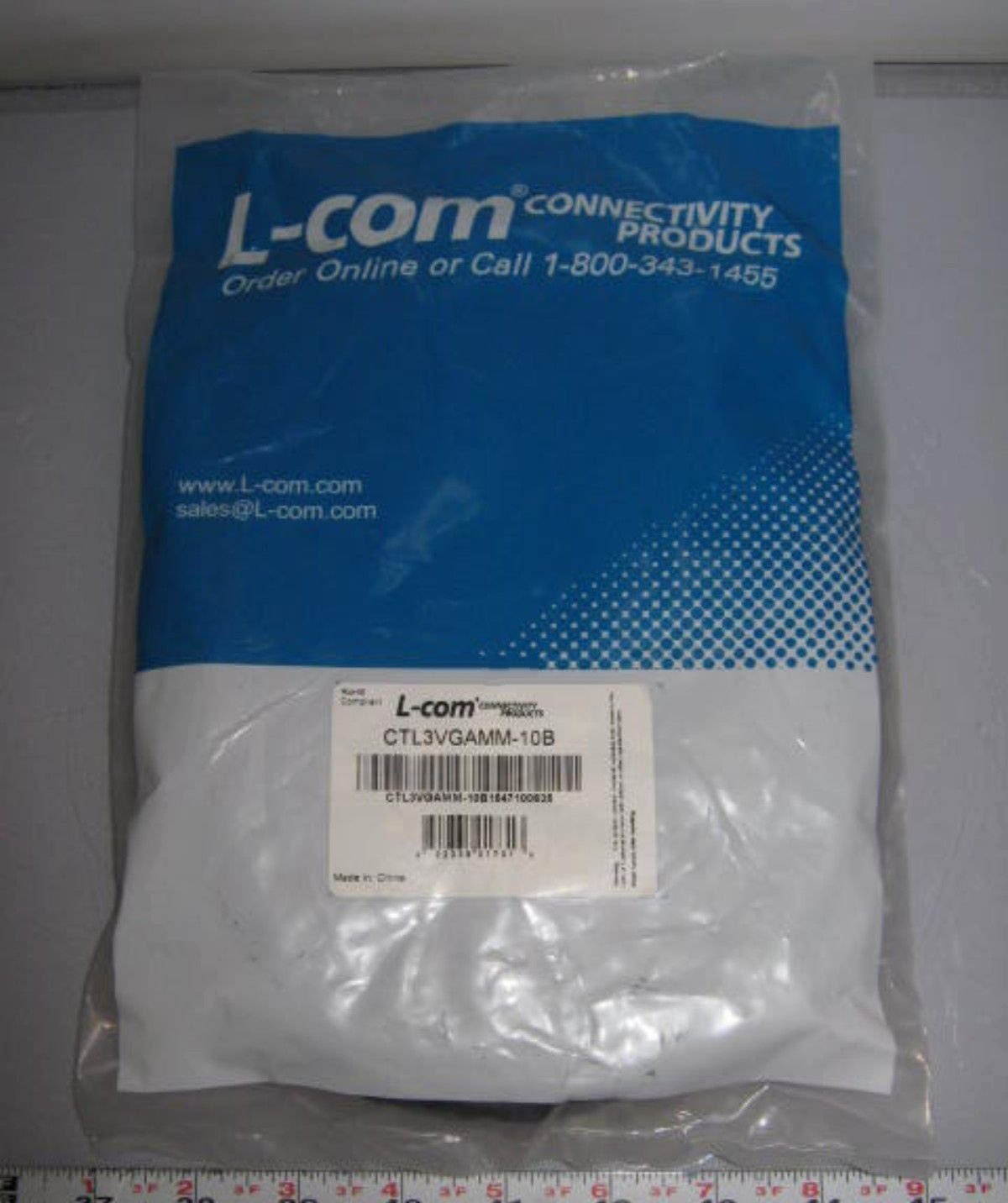 L-COM CTL3VGAMM-10B MONITOR CABLE, SVGA VIDEO, 10FT, BLACK