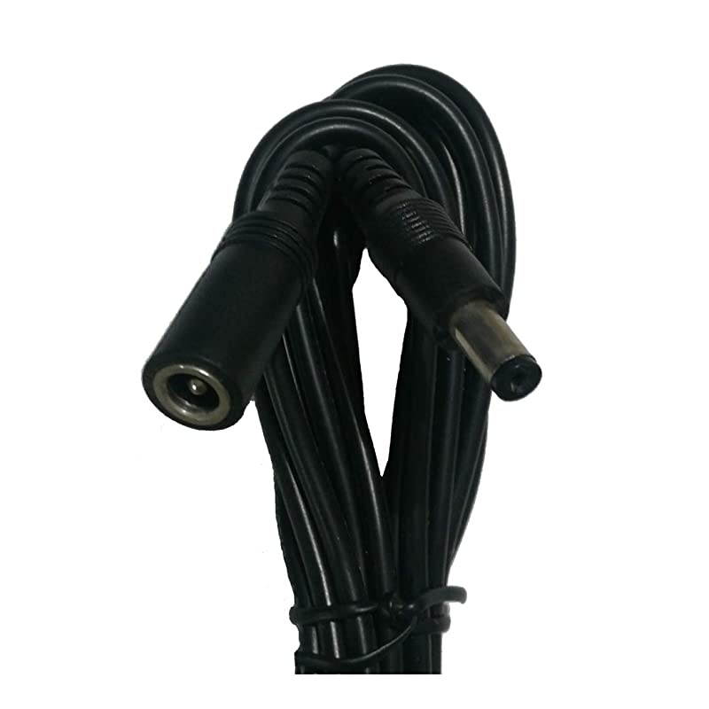 2.1mm x 5.5mm Plug 12V DC Power Extension Cable Universal Extension Cords Compatible with 12V Power Adaper for Home Security Camera IP Camera DVR Black