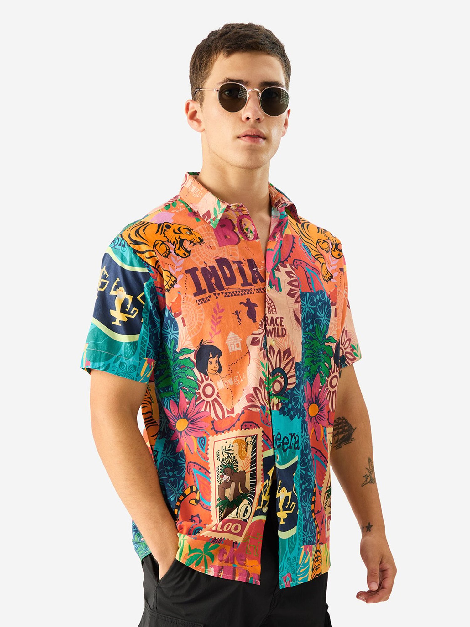 The Souled Store Jungle Book: Indie Multicolor Regular Fit Shirt