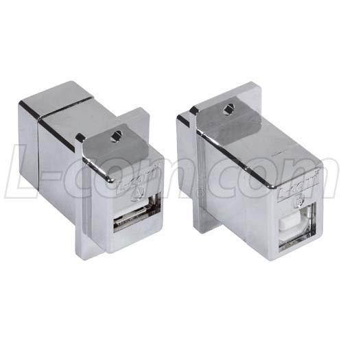 L-com ECF Panel Mounted USB 2.0 (A f/ B f, Shield)