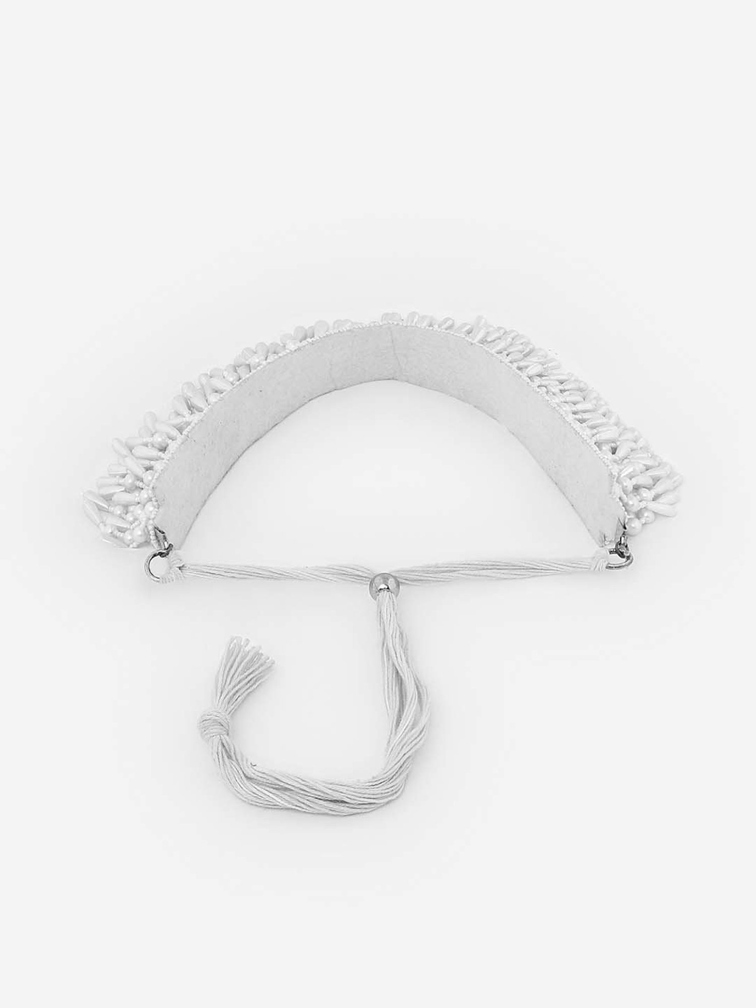 Fida Trendy Seed Beaded Waterfall Pearl White Necklace