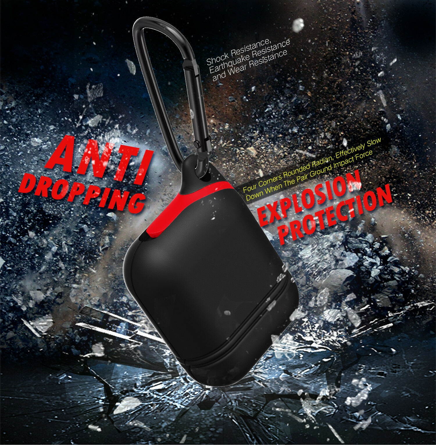 Water Resistant Shockproof  Cover Case for  AirPods Charging Case
