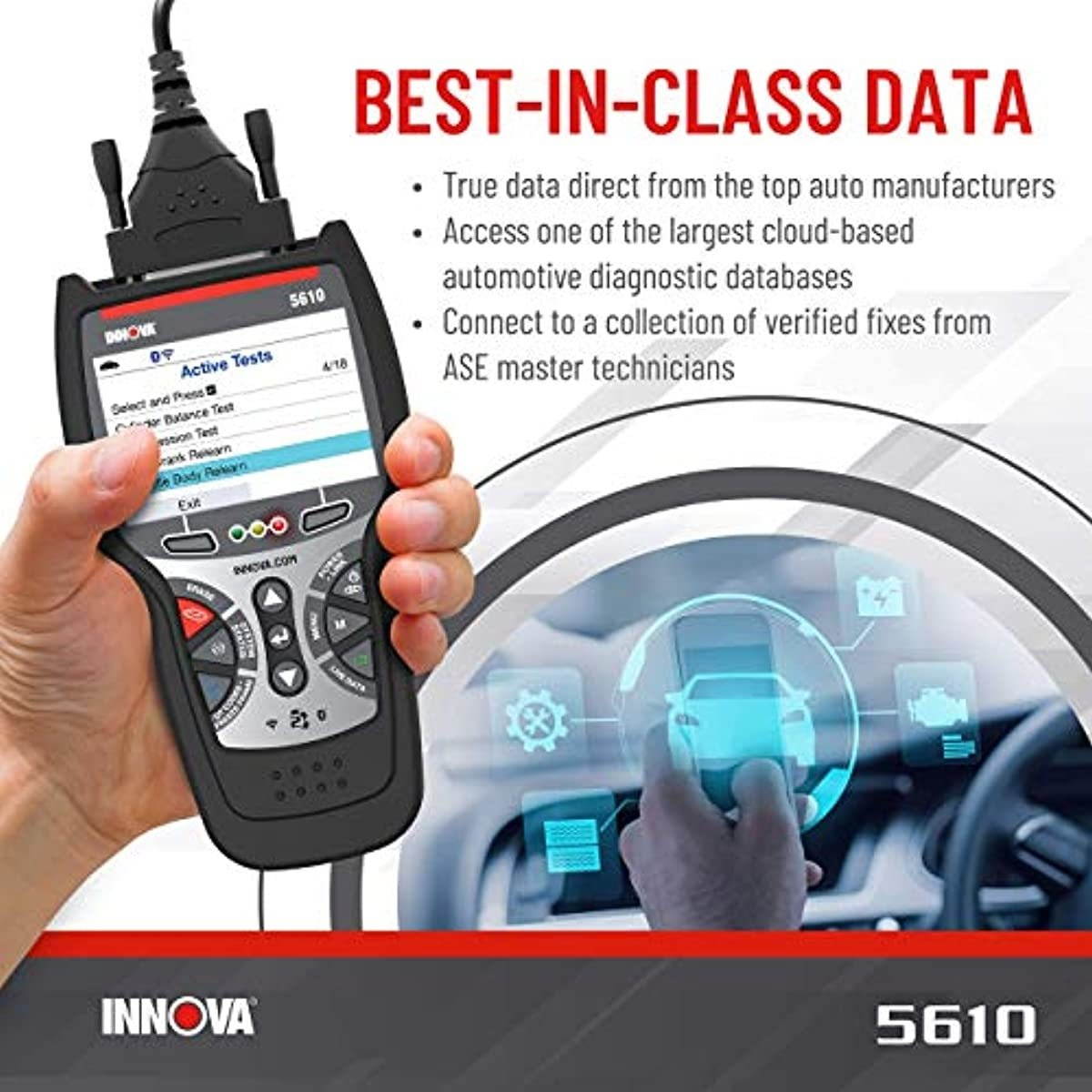 INNOVA CarScan Pro 5610 OBD2 Car Code Scanner - BiDirectional Scan Tool & Professional OBD2 Code Reader - Car Diagnostic Tool with Free RepairSolutions2 App - All Systems Scanner