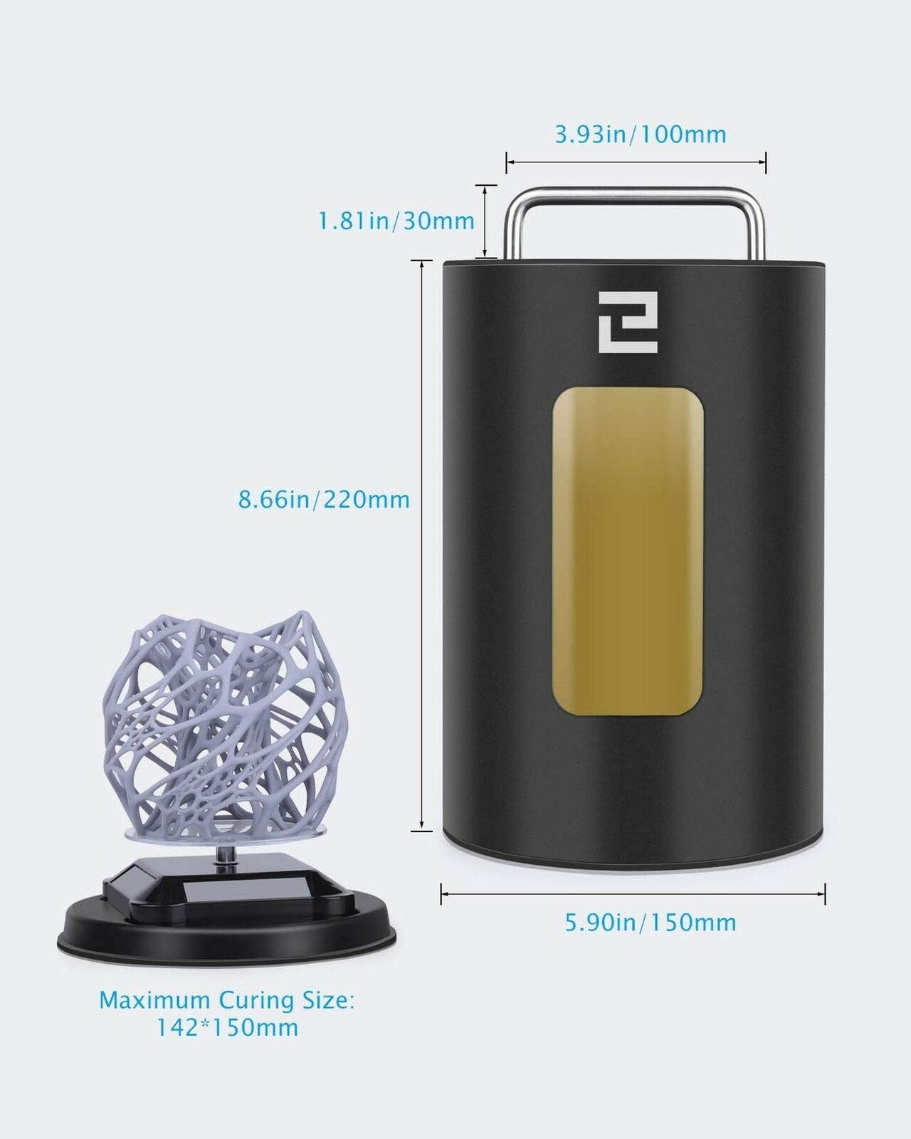 ELEGOO Mercury Curing Machine 405nm Resin UV Curing Box with Light Driven Tur...