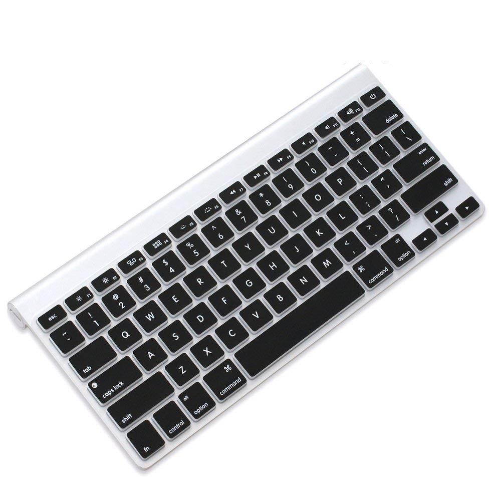 ProElife Ultra Thin Silicone Keyboard Protector Cover Skin for Apple Wireless Keyboard with Bluetooth MC184LL/B (A1314, U.S Layout), Black