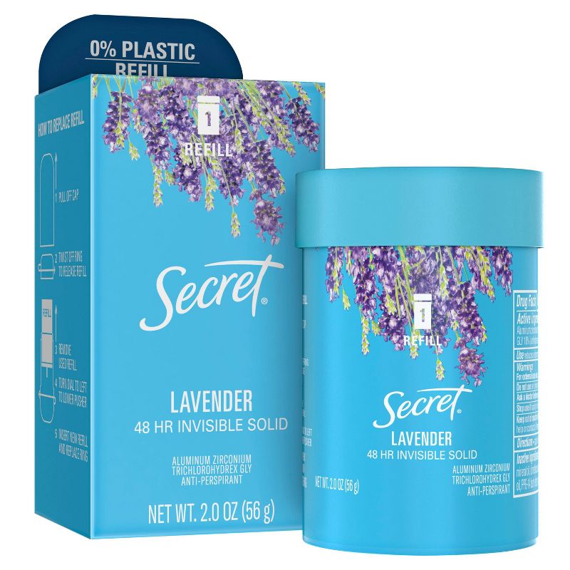 Secret Invisible Solid Antiperspirant &#38; Deodorant Lavender Scent Refill Pod -  2oz