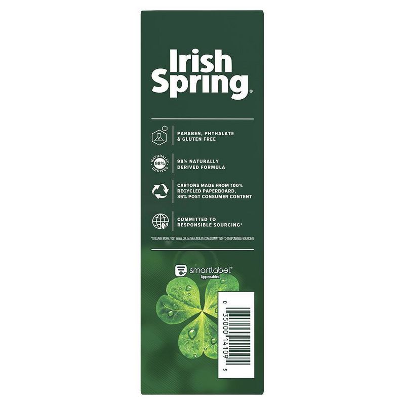 Irish Spring Original Mens Deodorant Bar Soap for Body and Hands - Washes Away Bacteria - 6pk - 3.7oz each