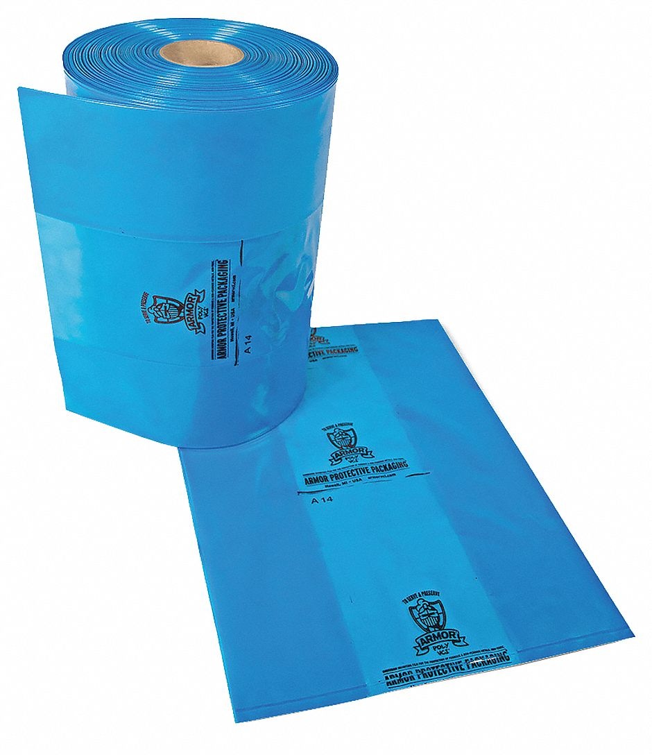ARMOR POLY PVCIBAG4MB584880 58" x 48" VCI Bags, 4 mil, Blue, PK 25
