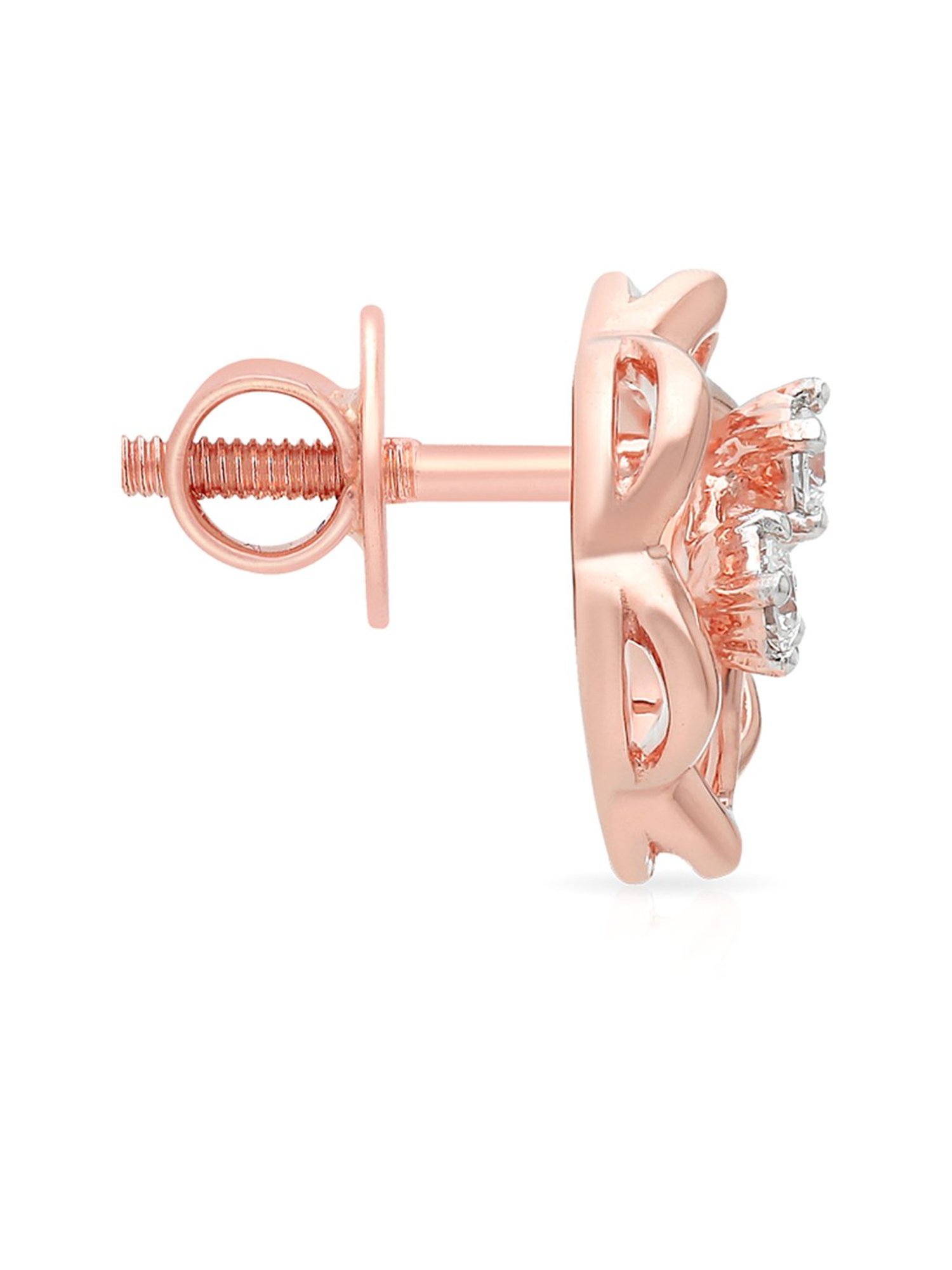 Malabar Gold and Diamonds 18k Rose Gold Stud Earrings
