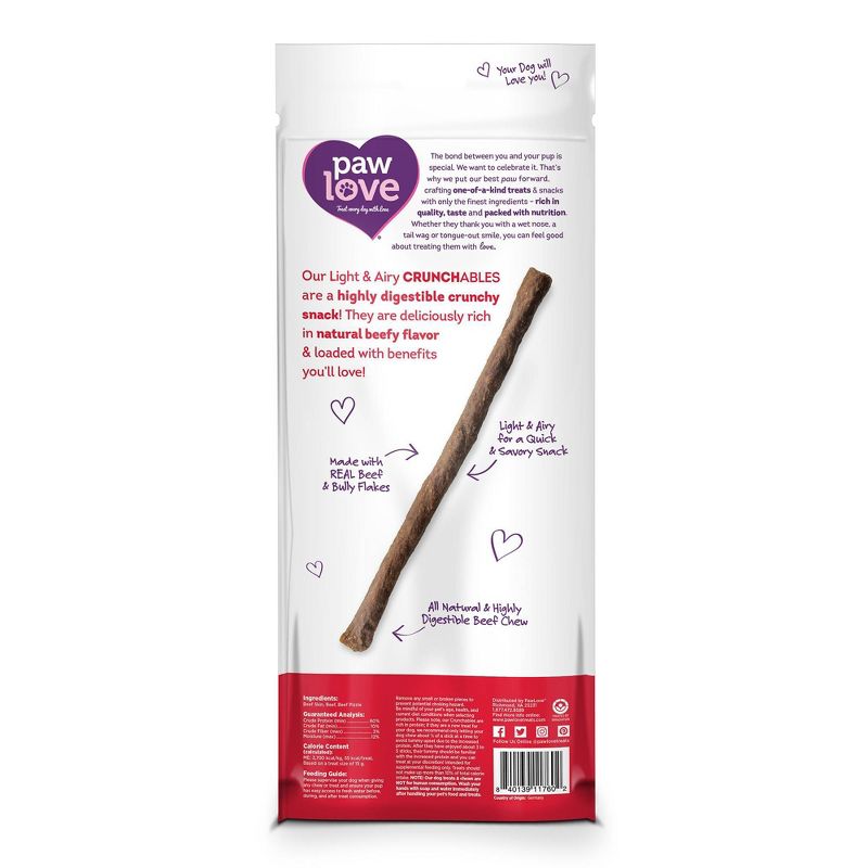 Paw Love Beef Crunchables Stick Large Dog Treats - 5ct
