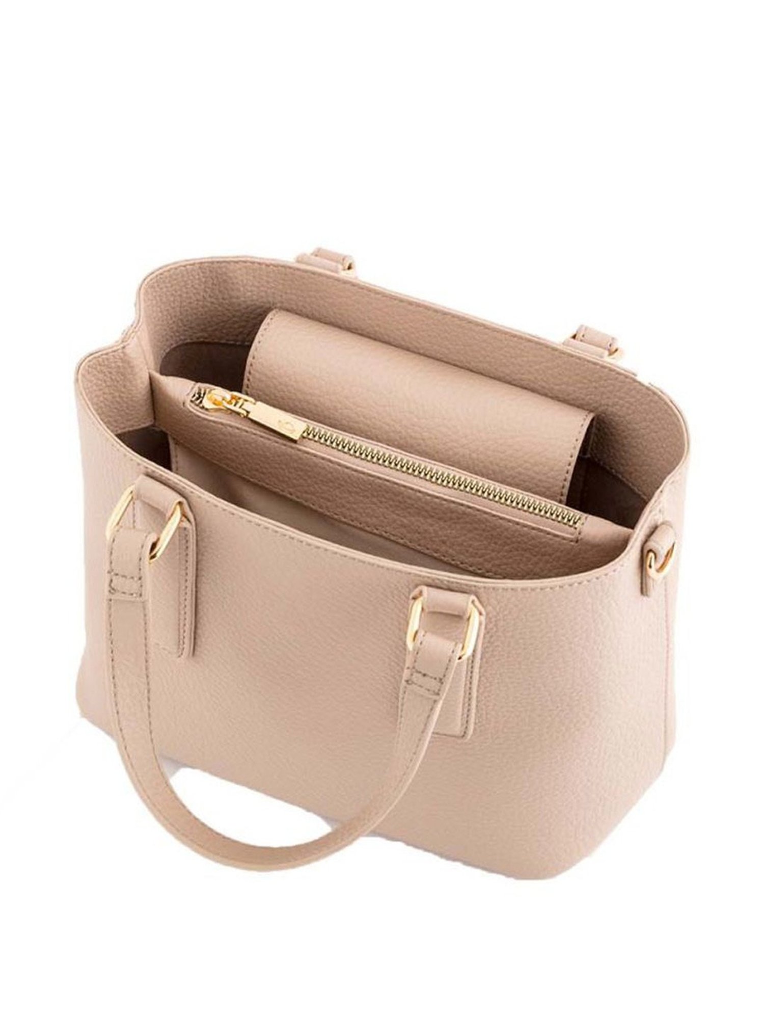 Carpisa Greta Sand Faux Leather Solid Handbag