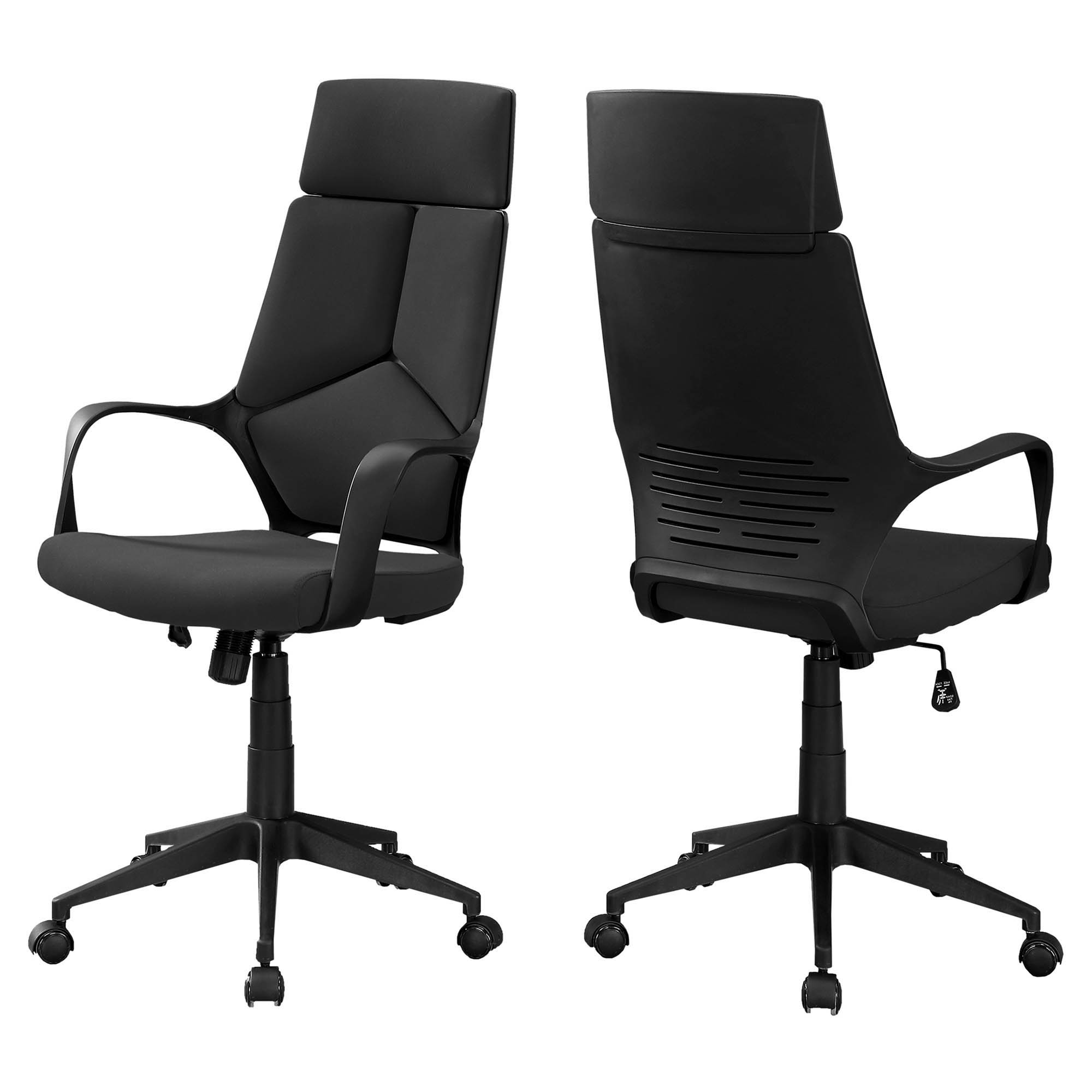 Monarch Specialties Contemporary Black Polyester Fabric High Back Executive Office Chair
