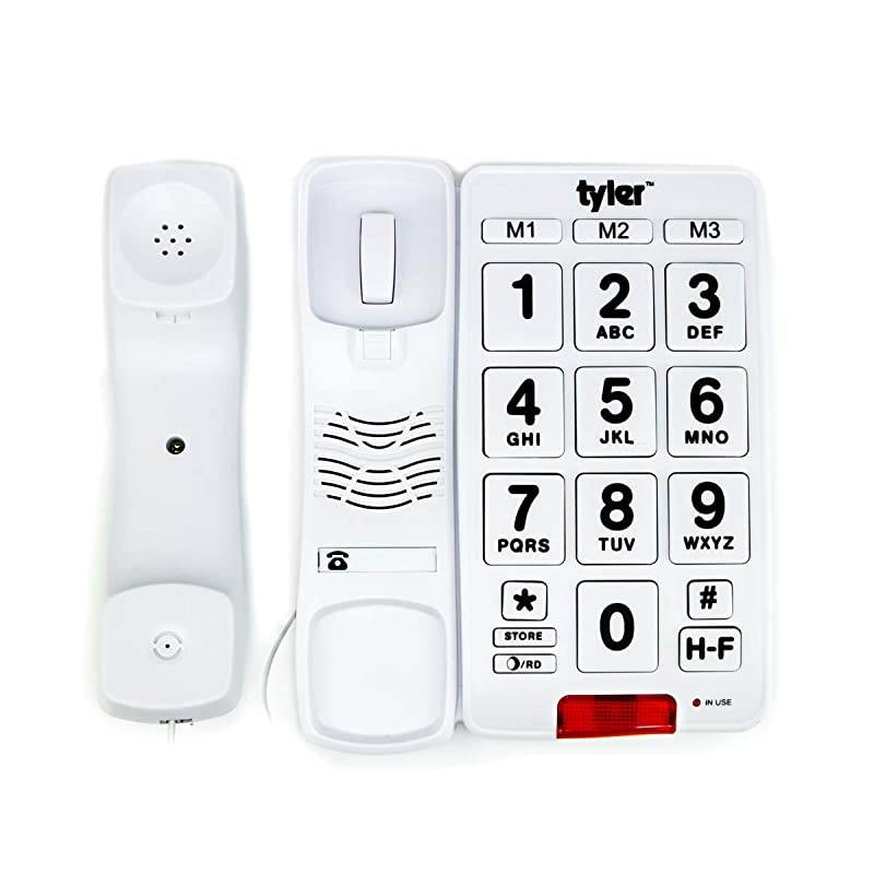 TBBP-3-WH Big Button Corded Phone with Speakerphone for Seniors and Ease of Use