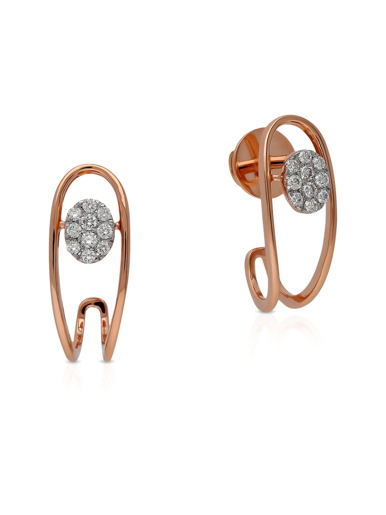 Malabar Gold and Diamonds 18k Rose Gold Hoop Earrings