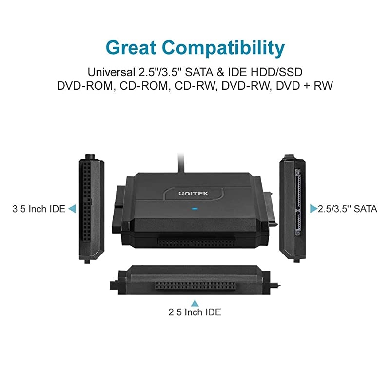 SATAIDE to USB 30 Adapter  IDE Hard Drive Adapter for Universal 25quot35quot Inch IDE and SATA External HDDSSD Support 10TB