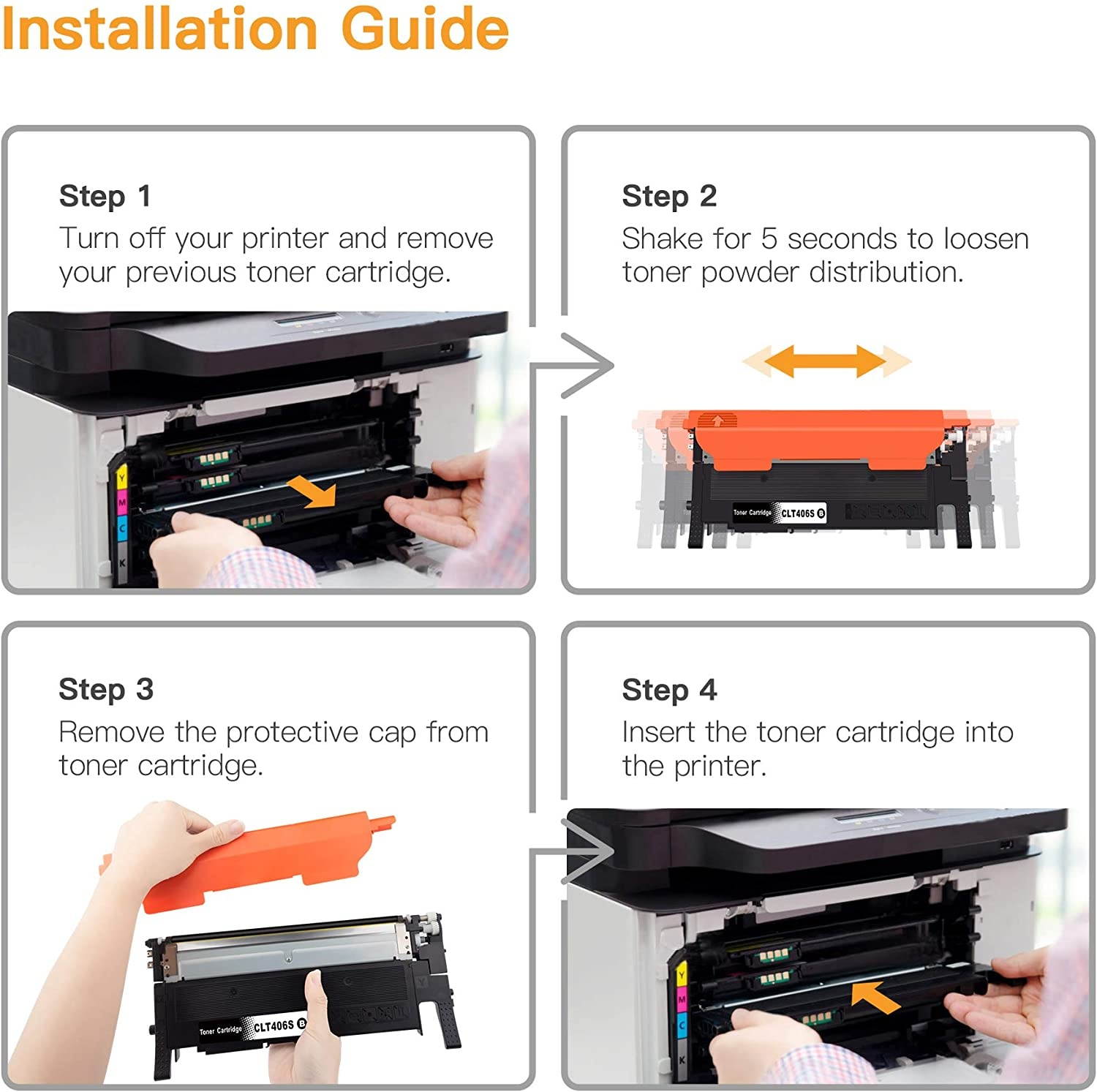 E-Z Ink (TM) Compatible Toner Cartridge Replacement for Samsung CLT-K406S Black (1 Toner) Compatible with CLX-3300 CLX-3305FN CLX-3305FW CLX-3305W SL-C460FW CLP-360 CLP-365W CLP-365 SL-C410W C410FW