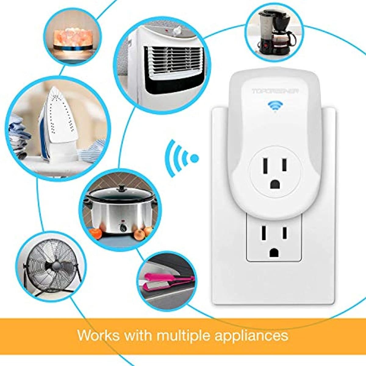 TOPGREENER TGWF500D3W Smart Wi-Fi 3-Way Dimmer Switch Kit & TOPGREENER Smart Outlet with Energy Monitoring, Smart Plug