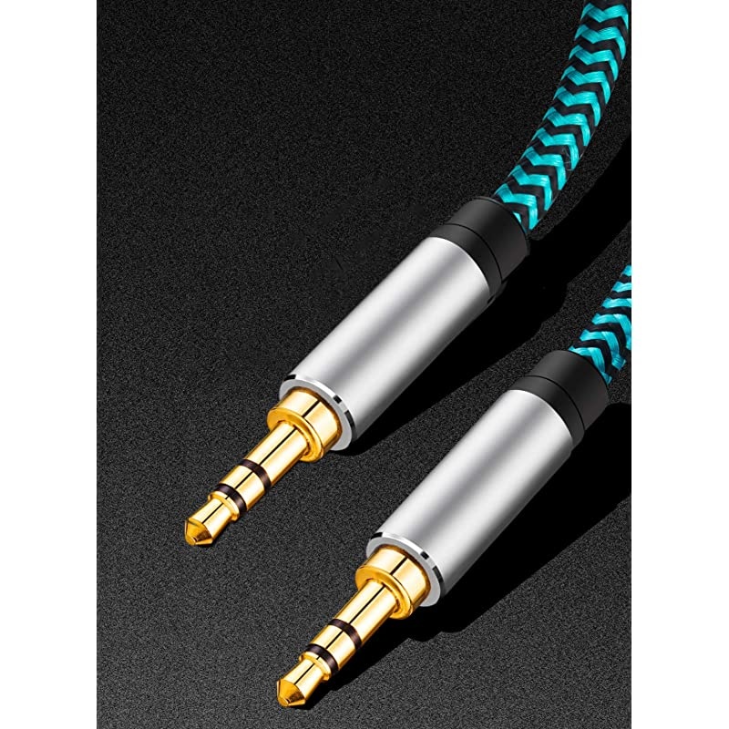 Aux Cable 50 ft 35mm Male to Male Stereo Aux Cord 35mm Auxiliary Audio Cable Nylon Braided Male to Male Stereo Audio Cables Compatible CarHome StereosSpeakeriPhone iPod iPadHeadphones