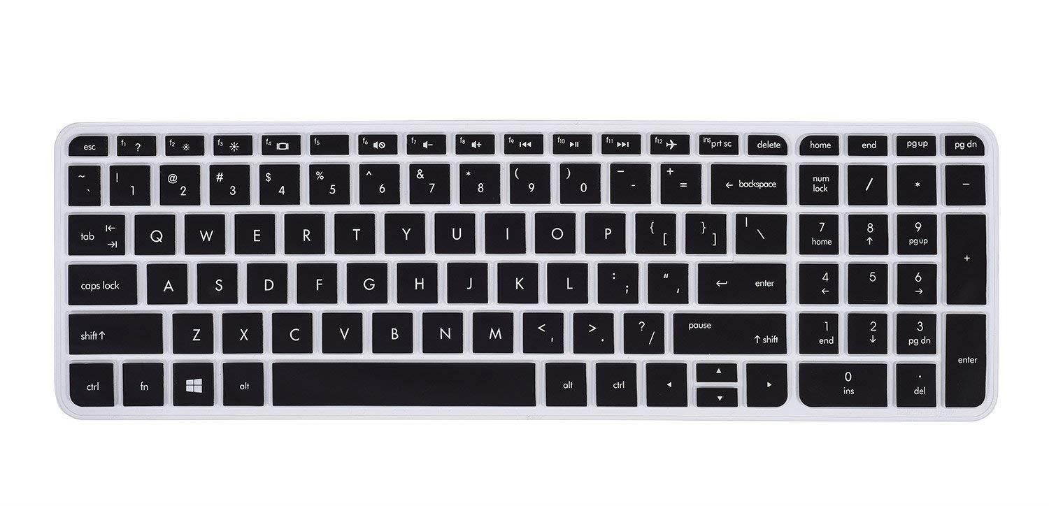 Keyboard Cover for HP 15.6" Laptop HP 15-BA010NR 15-BA009DX 15-BA015WM 15-BA079DX, HP 15-BS015DX 15.6 Inch Laptop Keyboard Skin, Black