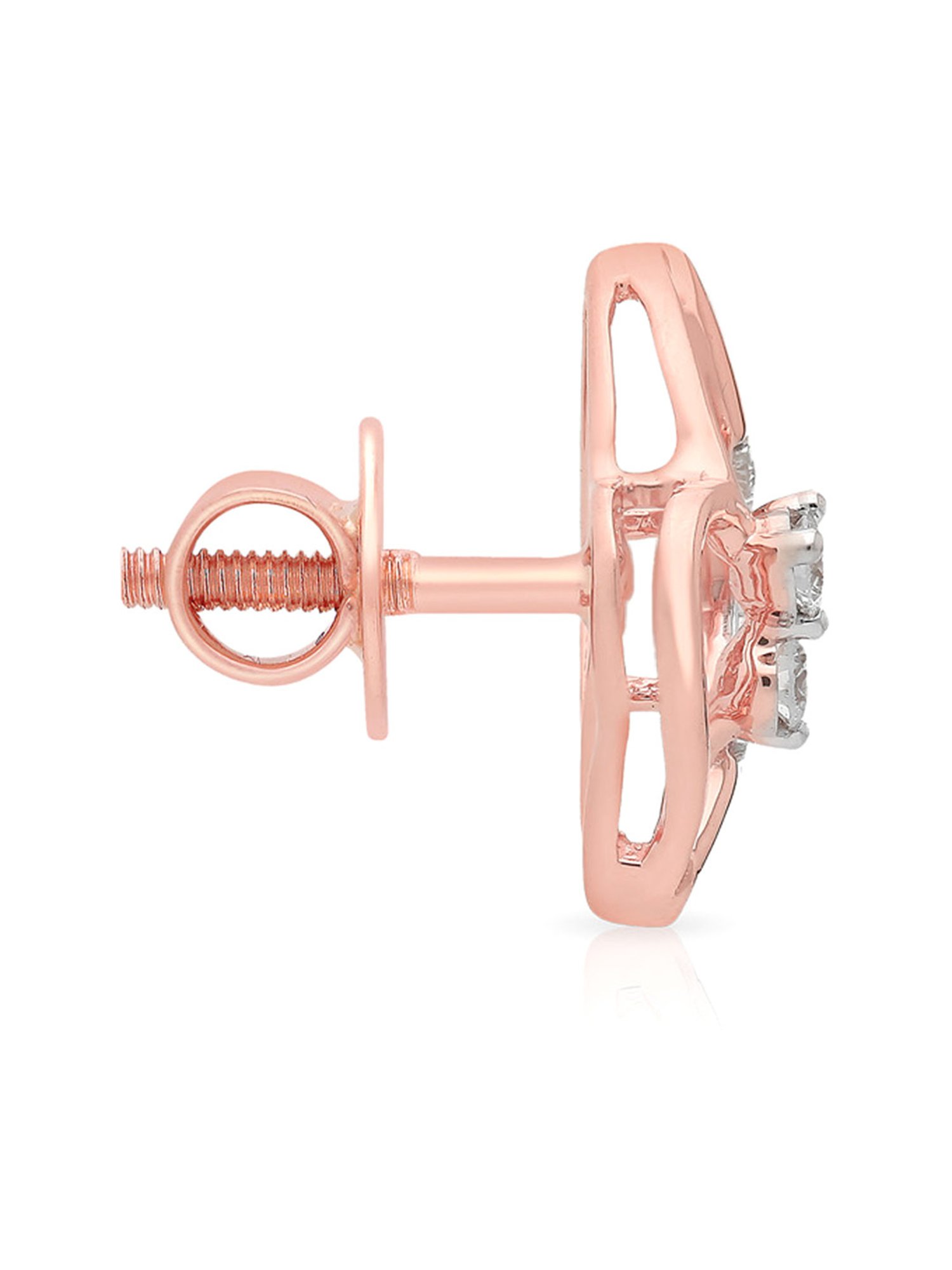 Malabar Gold and Diamonds 18k Rose Gold Stud Diamond Earrings