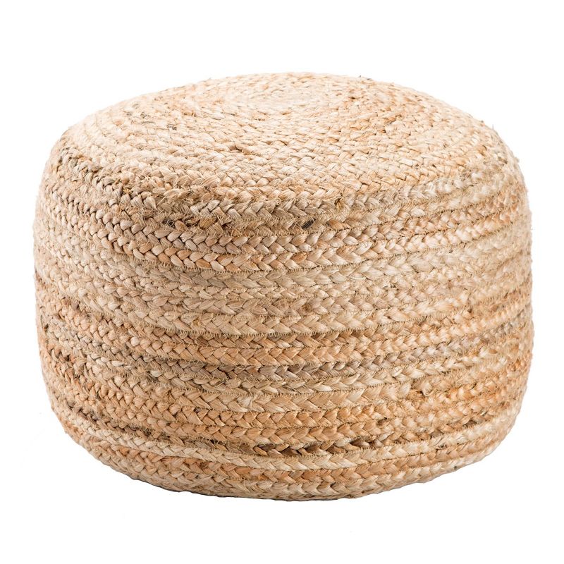 Soft Taupe/Tan Saba Pouf - Jaipur