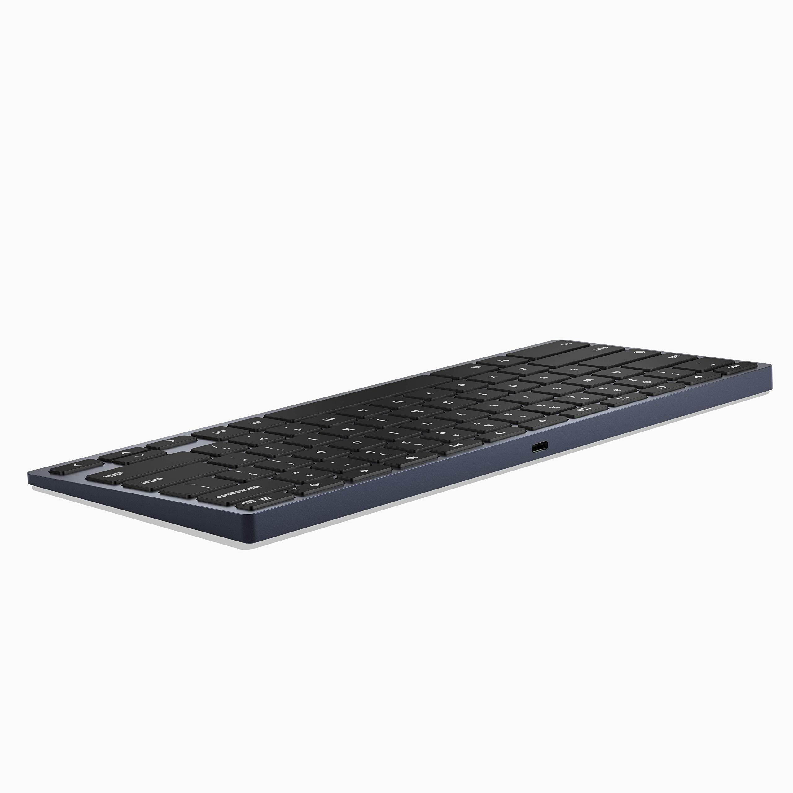 Brydge C-Type Wireless/USB Wired Desktop Keyboard for Chrome OS | Built-In Google Assistant Key & Dedicated Chrome OS Keys | Rechargeable Long Lasting Battery | Dual Connectivity (USB-C + Bluetooth 4.