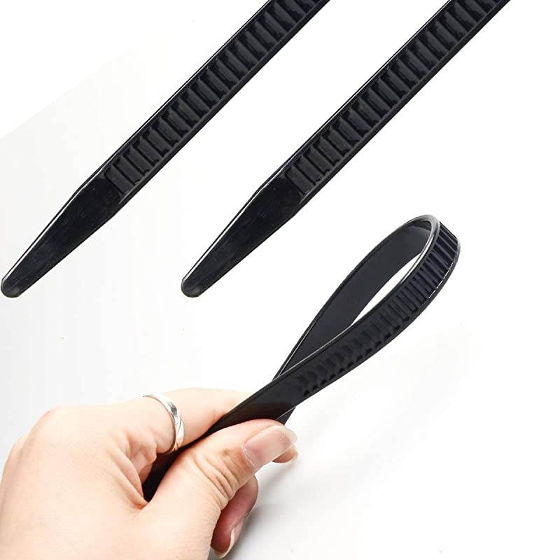 Disposable Zip Tie Handcuffs Black Flex Cuffs 10 PCS Double Locking Zip Ties Restraints Black Nylon Cable Tie Heavy Duty Tensile Strength 250 LBS | Length 27 12quotBlack