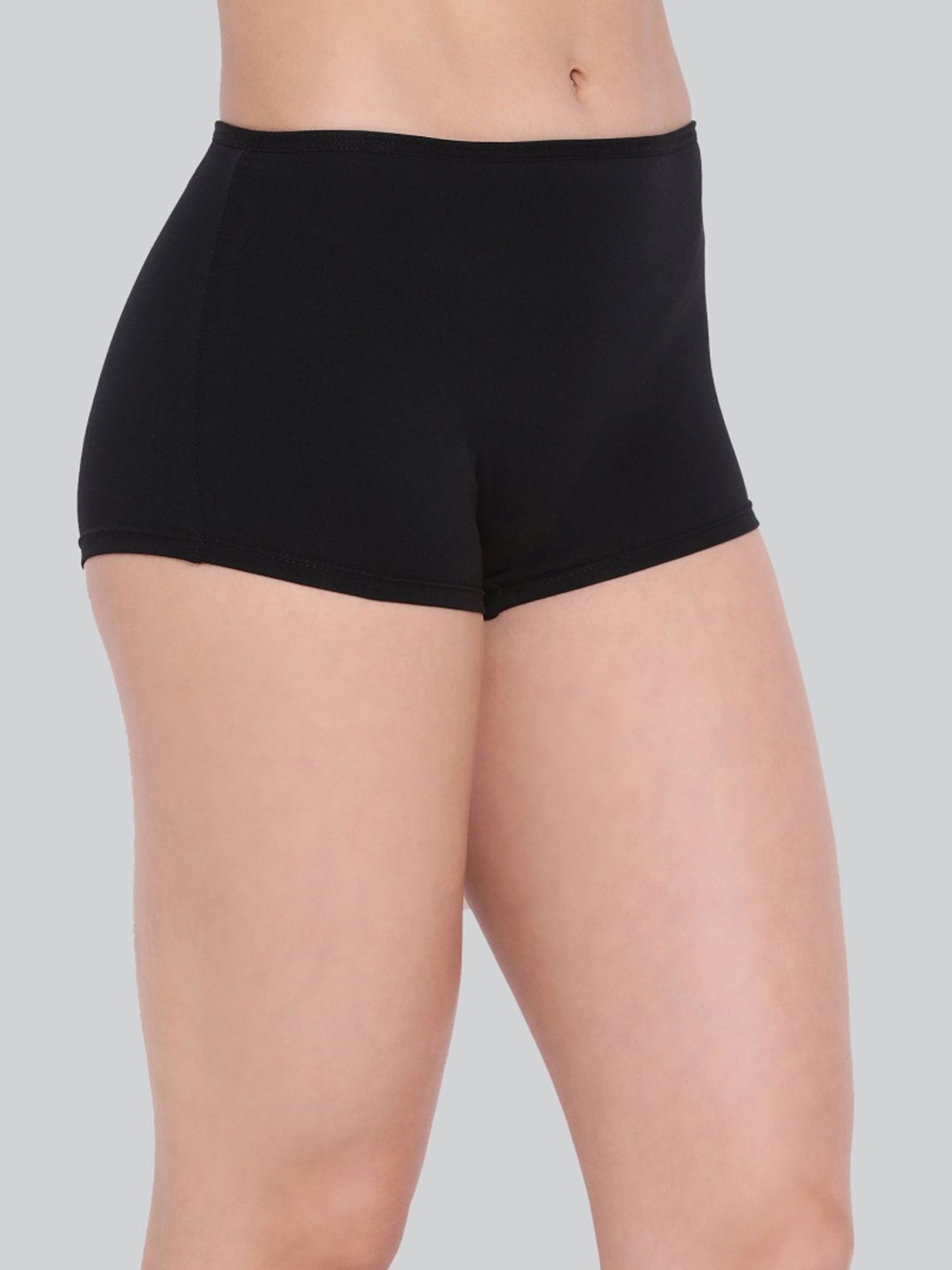 Lyra Black Cotton Boy Shorts Panties - Pack Of 2